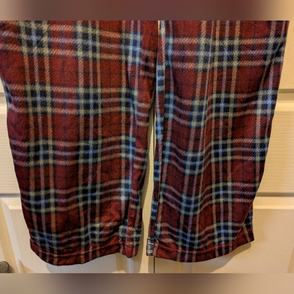 St John's Bay Burgundy Plaid Men's Pajama Pants Soft Fleece Size Large New! - Picture 5 of 13